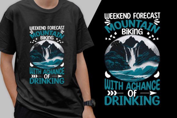A Classic Mountain Biking & Drinking Graphic for T-Shirt Designs