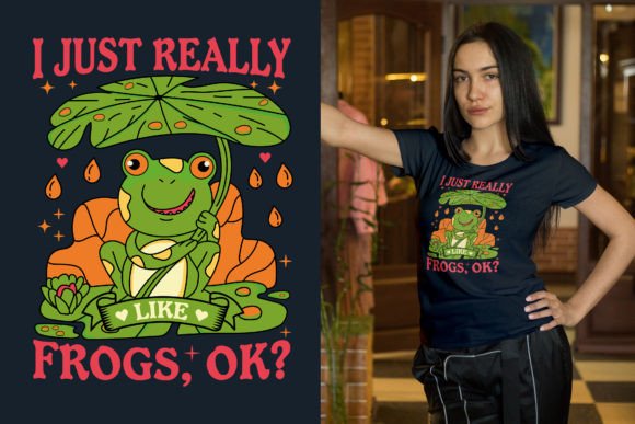 A Frog-Focused Graphic Design Asset for T-Shirt Designs