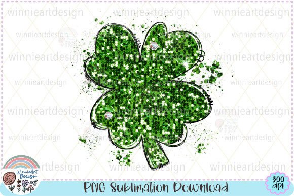 A Glitter Splatter Shamrock PNG for T-Shirt Graphics