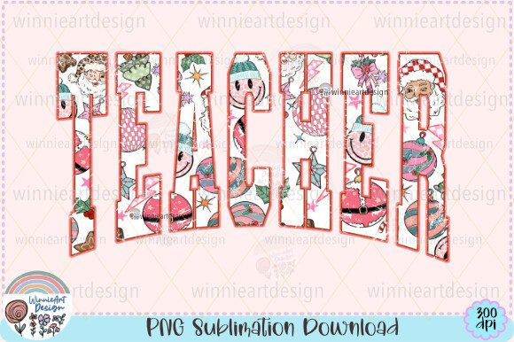 A Groovy Teacher PNG for Festive Merchandise & Graphics