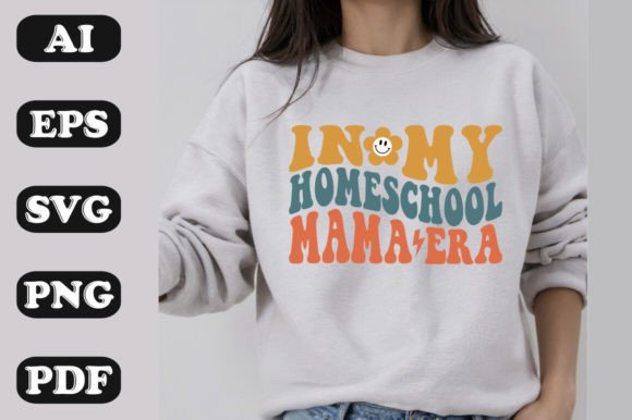 In My Homeschool Mama Era: A Cozy Graphic for Handmade T-Shirt Designs