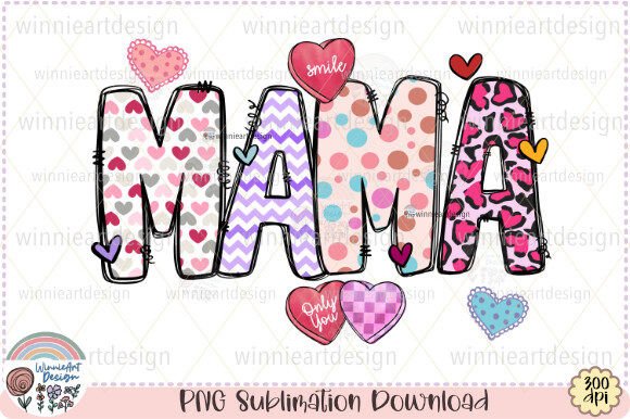 Mama Valentine Doodle: A Candy Heart Graphic for Blog Design