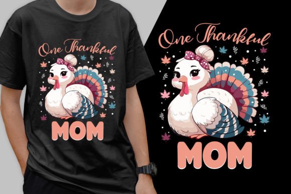 One Thankful Mom Trendy Tee Design for Blog Graphics
