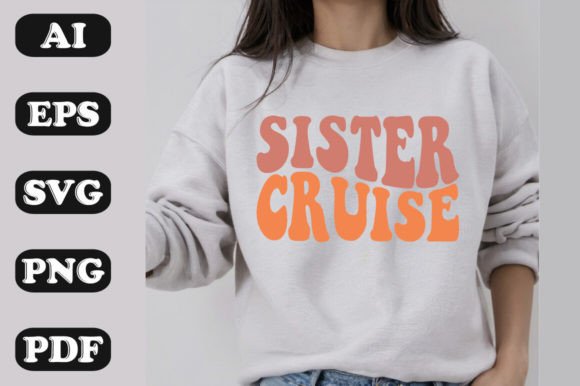 Sister Cruise Graphics for Retro T-Shirt Designs