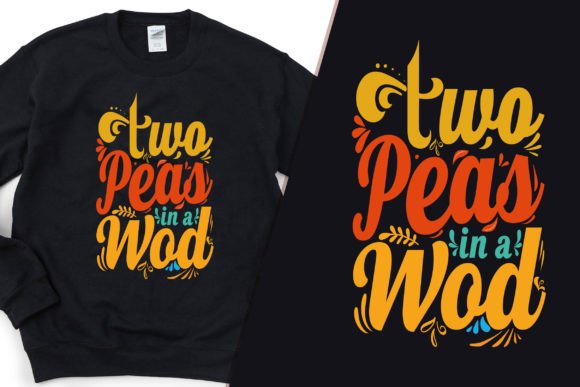 Two Peas in a Wod: A Graphic Asset for T-Shirt Designs
